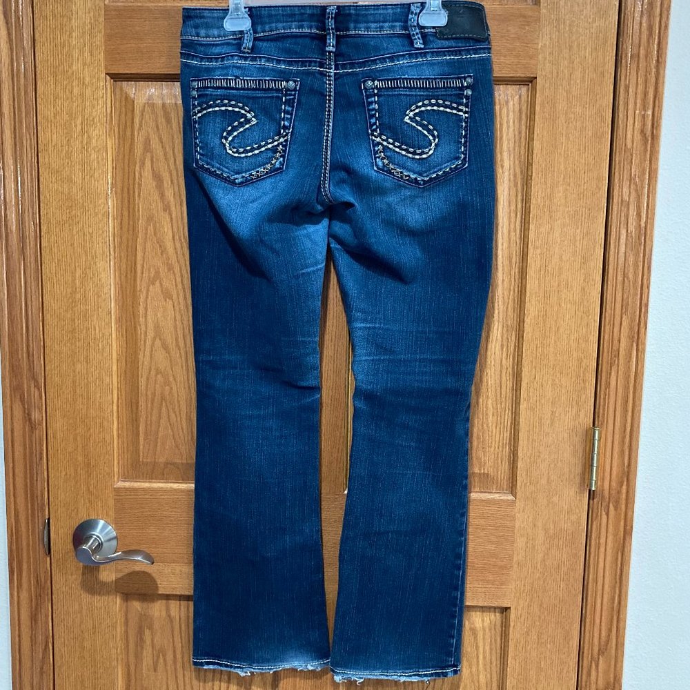 SILVER JEANS AIKO Bootcut Women's 30x31 Blue Denim Jeans Embroidered